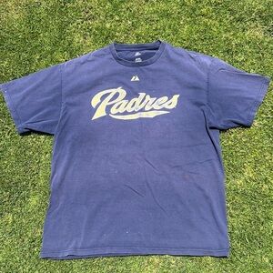 Y2K Majestic San Diego Padres MLB Adrian Gonzalez #23 Faded Distressed Tshirt XL